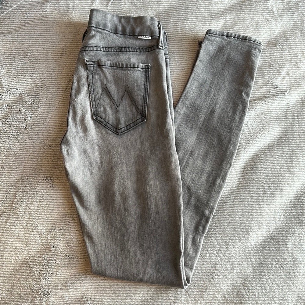 MOTHER The Looker Rebels and Lovers Size 25 Smoke Grey Denim Skinny Jeans
